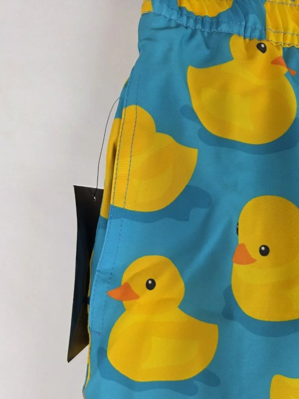 Tipsy Elves Men's Swim Trunks Size 4XL Blue Rubber Ducky Stretch Swimsuit Shorts